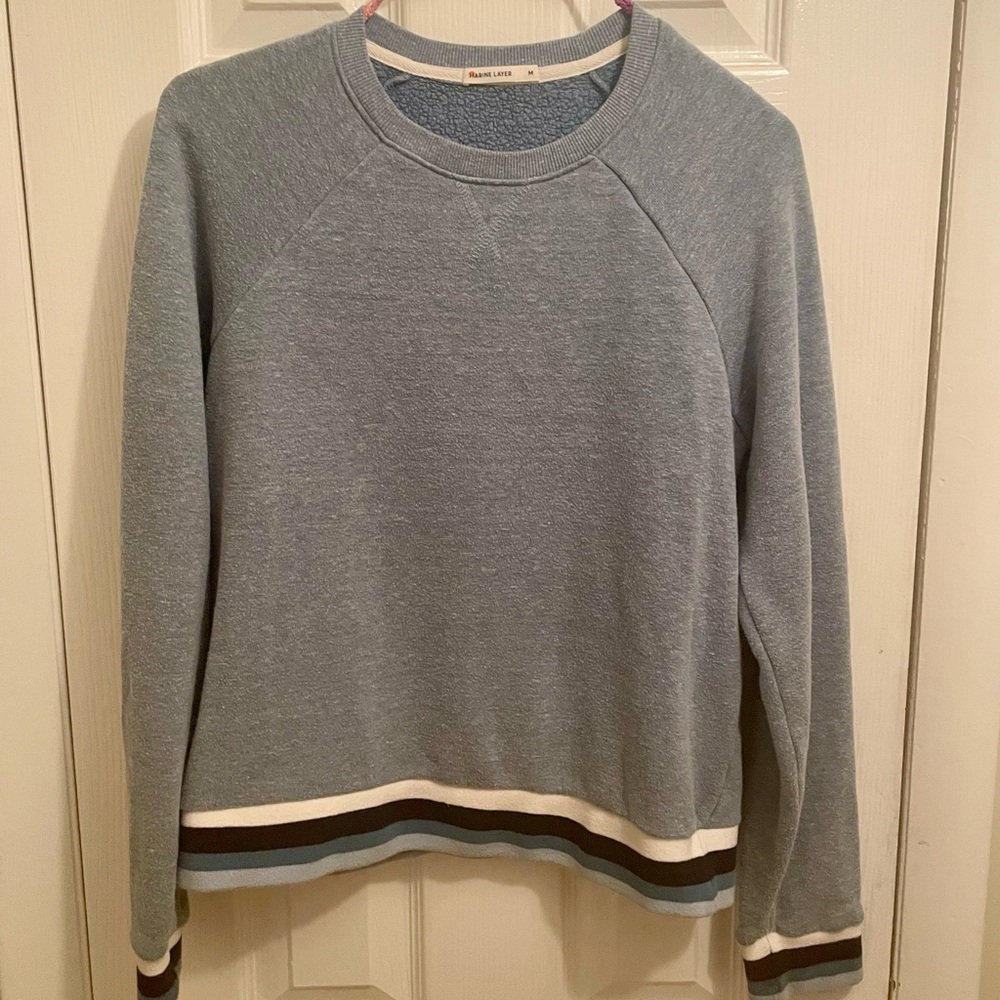 Marine Layer Terry Heathered Blue Crewneck Sweater